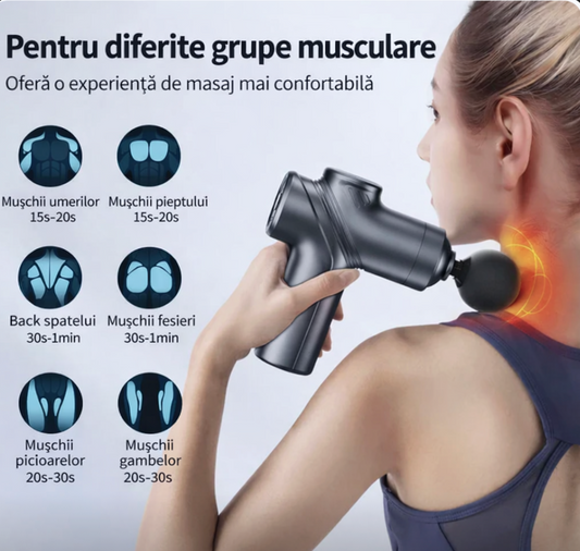 Pistol de Masaj cu 4 Capete pentru Tot Corpul