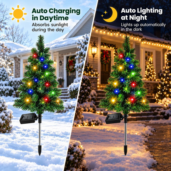 Brad de 102 CM Luminat cu Încarcare Solarǎ