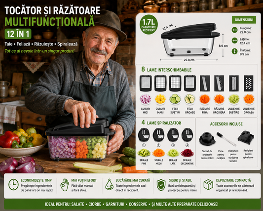 Rǎzǎtoare Multifuncționalǎ pentru Toate Tipurile de Legume