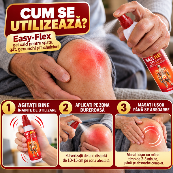 Easy-Flex, Gel cald pentru spate, gât, genunchi şi incheieturi